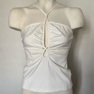 BCBGMaxazria - Off White Twist Tank w/ Keyholes - Size XS